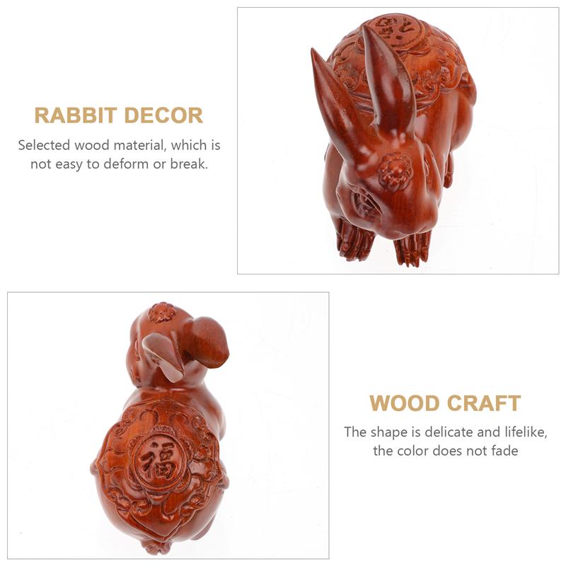 Wood Rabbit Symbol Wood Rabbit Decor Wooden Realistic Carved Rabbit S... – Grandado