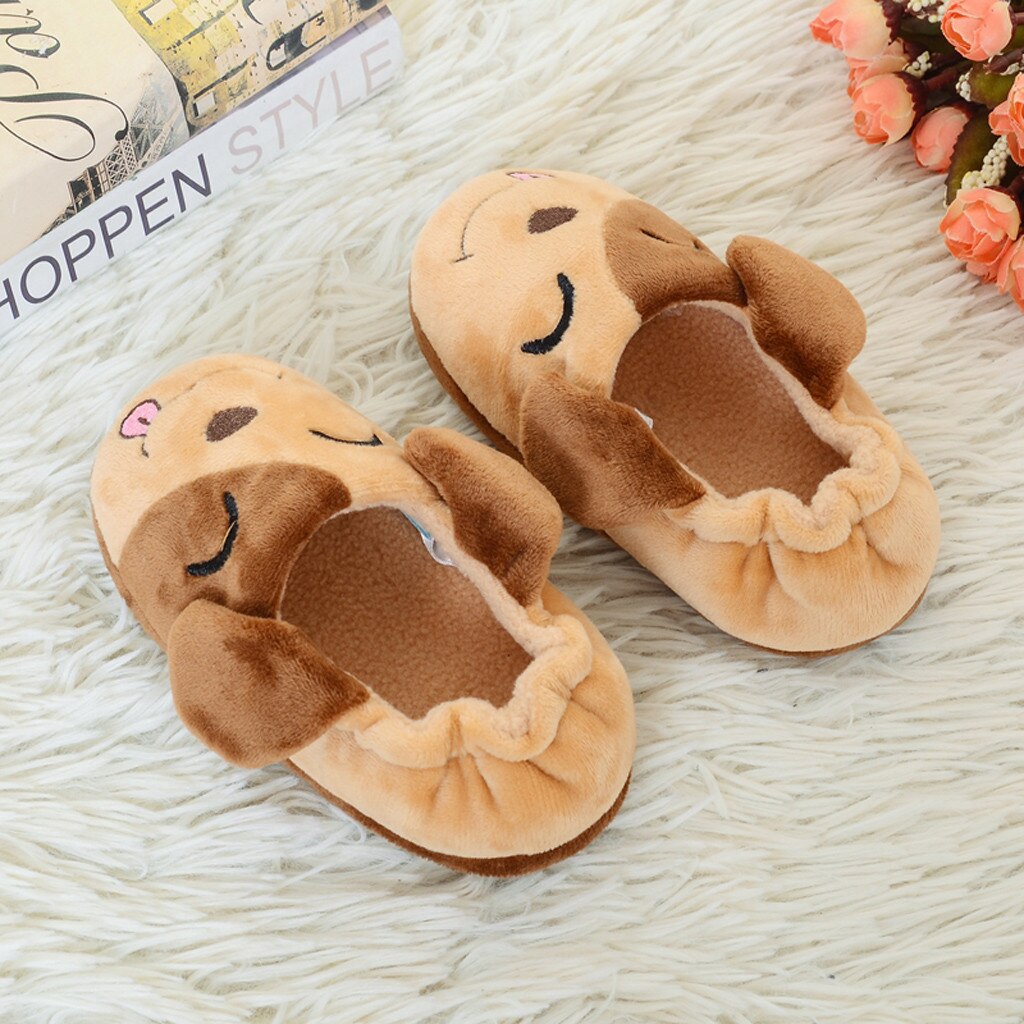 JAYCOSIN-pantoufles d'hiver pour enfants, mignonnes, chaussures de dessin animé, chaudes et plates, antidérapantes pour enfants et filles, semelles souples