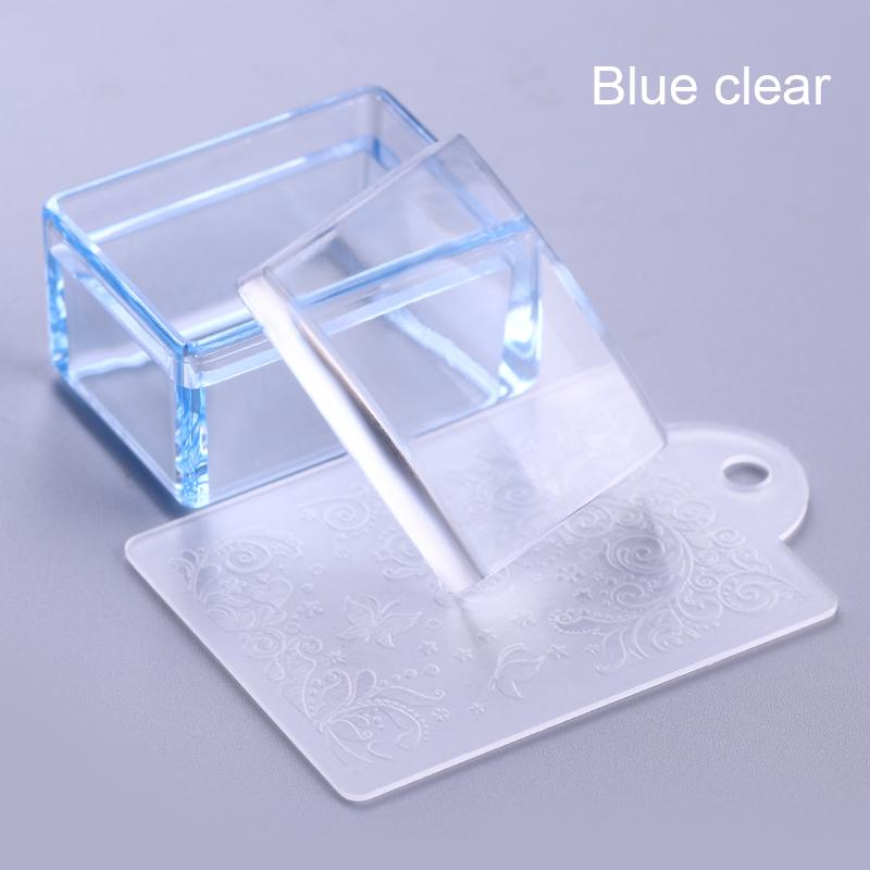 1Pc ongles Art modèles clair gelée Silicone ongles estampage plaque grattoir avec capuchon Transparent ongles Stamper ongles Art outils: Pattern 16
