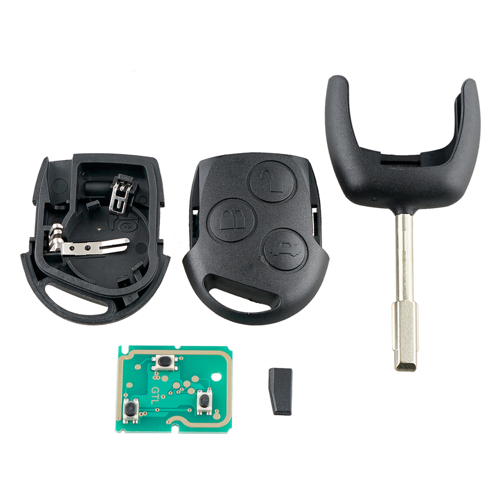 3-Tasten-Fernbedienung 433MHz 63 Chips 80 Bit für Ford Fiesta , Fusion