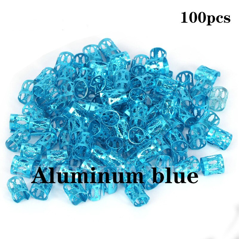 100Pcs/Lot Gold and Silver 8x9mm Micro Hair Dread Braids Wig Lock Tube Beads Adjustable Cuffs Clips for Hair Accessories Tool: NO.2    100pcs