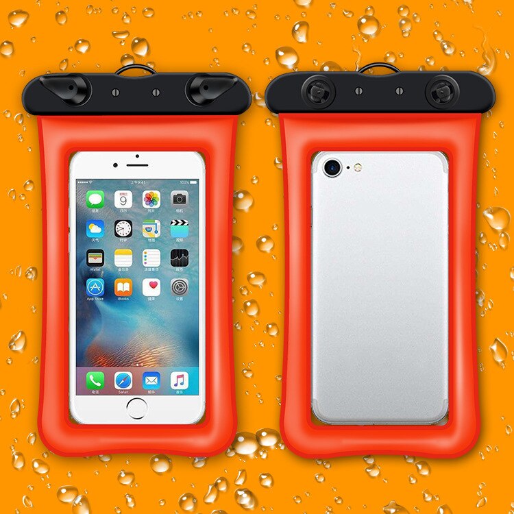 Airbag inflable flotante para teléfono móvil, bolsa impermeable para pantalla táctil, natación, transparente, impermeable, cubierta de teléfono móvil sellada mo: red