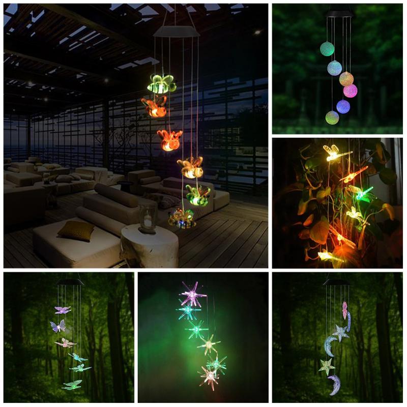 Led Zonne-energie Zonne-energie Wind Chime Light Led Opknoping Hanger Spinner Windchime Outdoor Thuis Tuin Decoratieve Craft