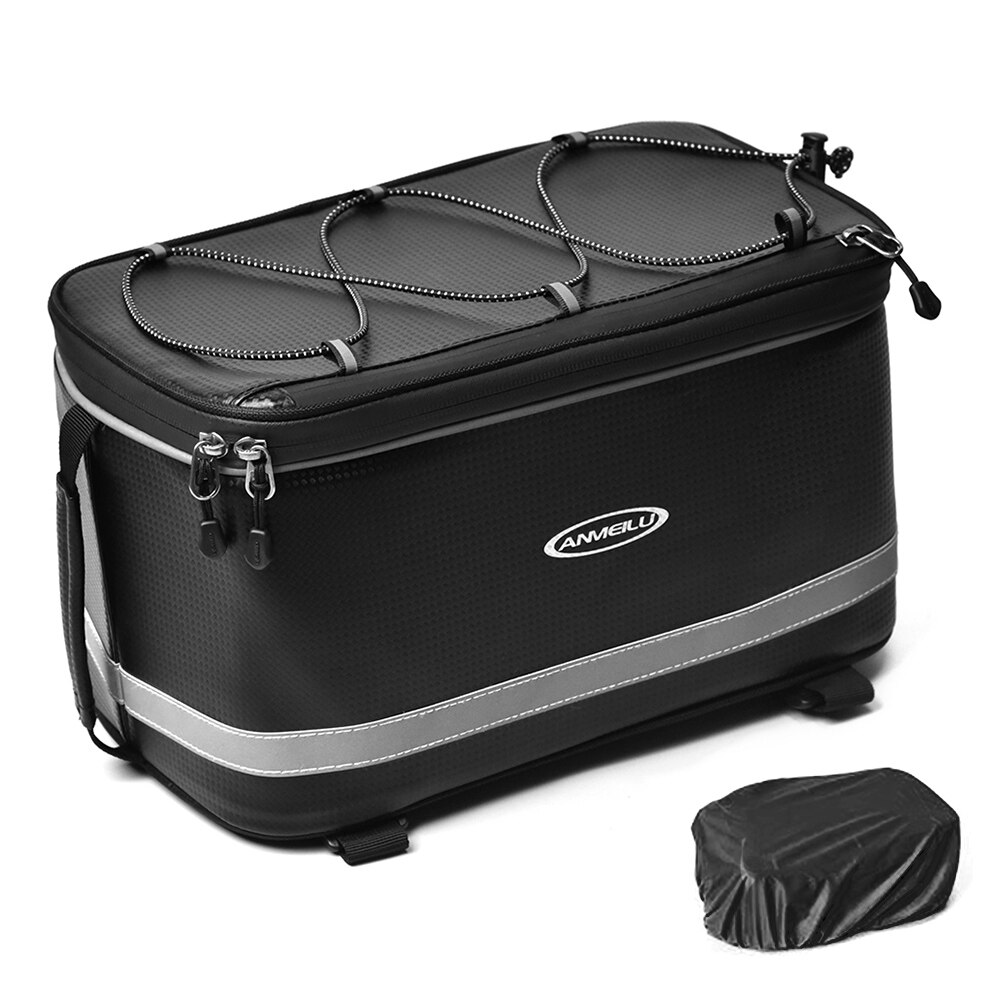 Bike Trunk Bag 7L/12L Bicycle Rear Cycling Bag Water Resistant Bike Rack Bag with Waterproof Rain Cover MTB Bike Accessories: 12L
