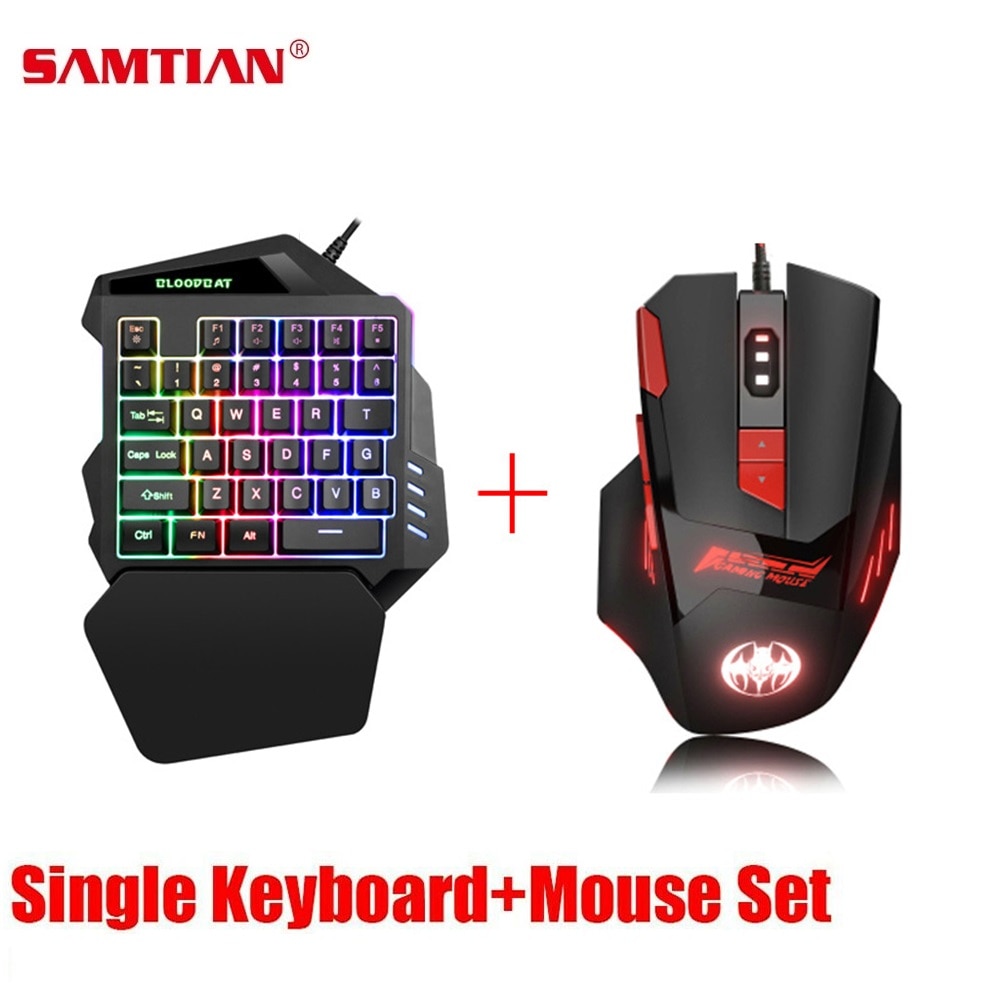 samtian portable mouse and keyboard set wired mini backlight keyboard mouse kit gaming keyboard mouse for PC laptop playing game