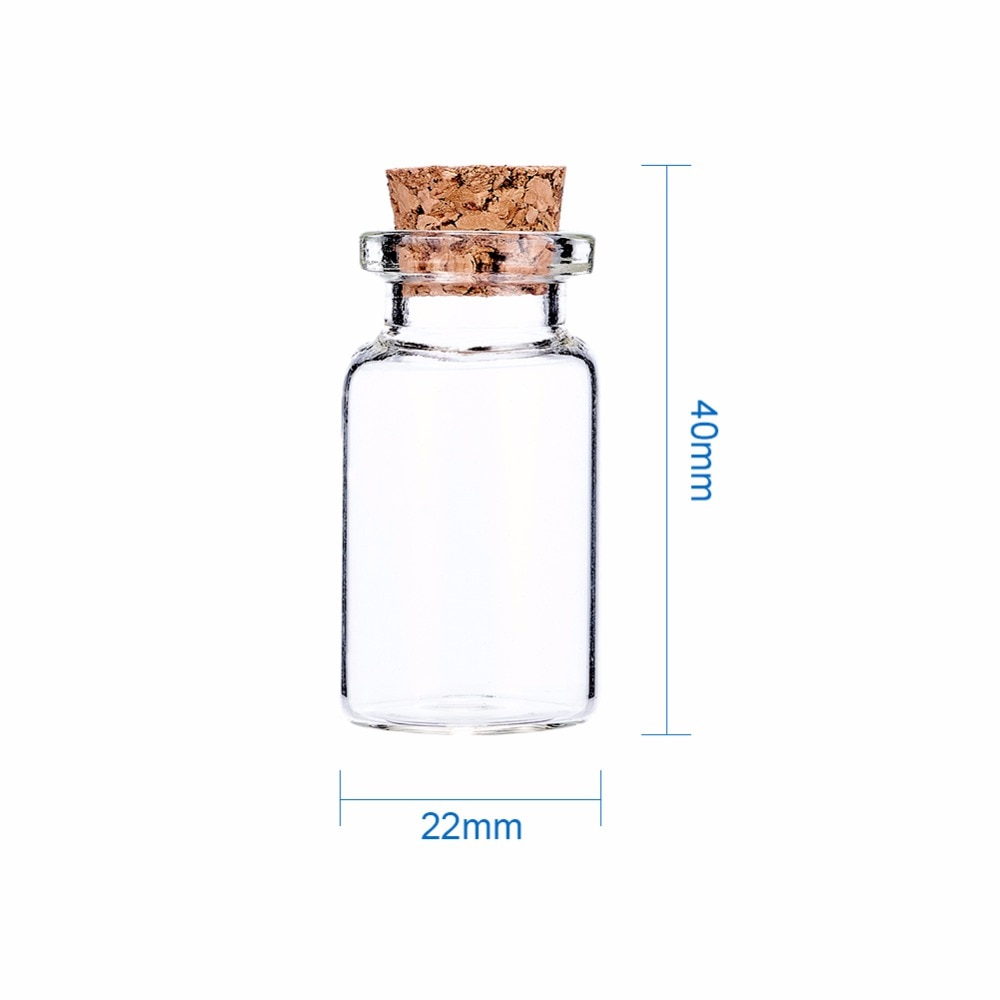 Mini Clear Glazen Pot Wishing Flessen Flesjes Met Kurk, kraal Sieraden Containers Maken Tampion Size 40X22Mm F60