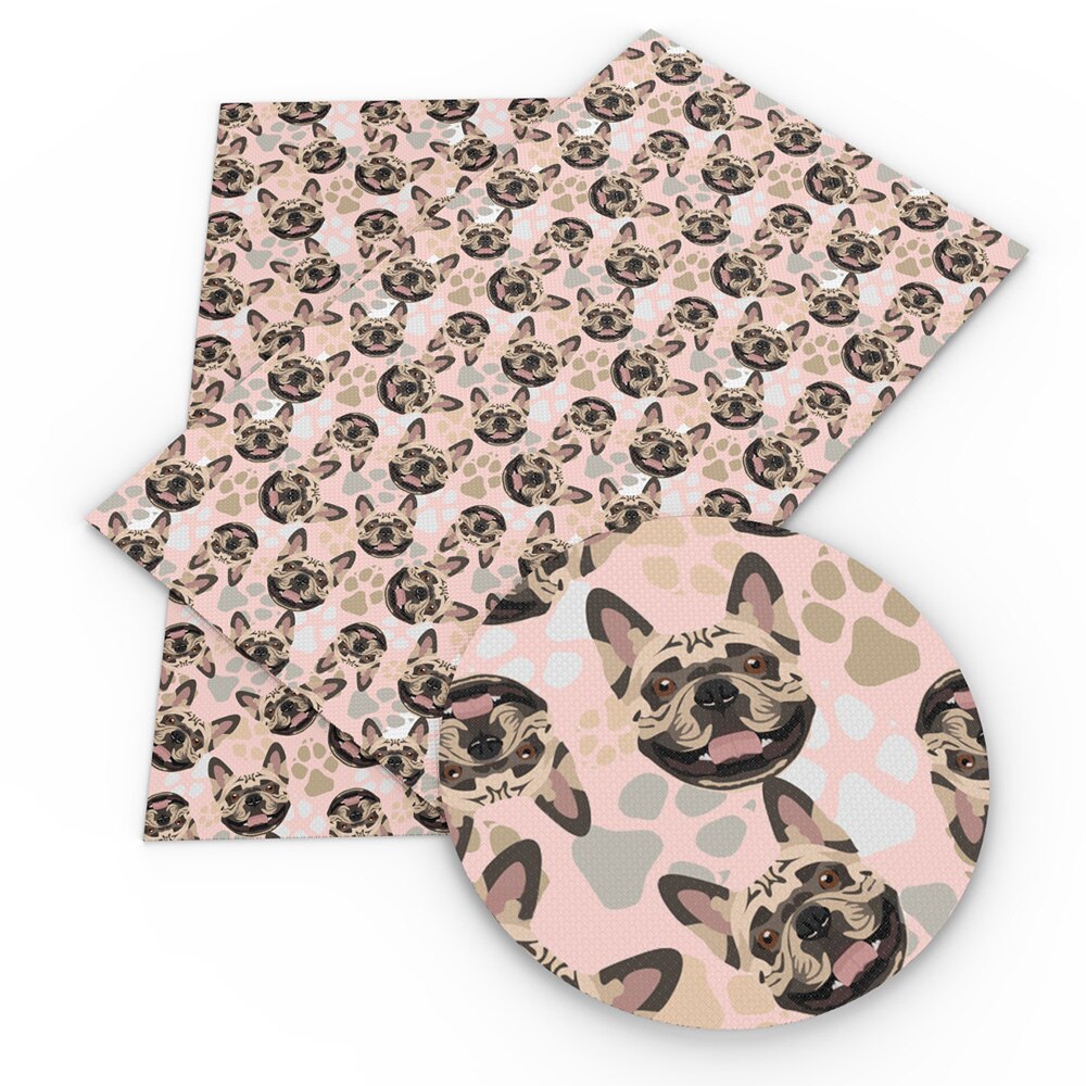 Animal Dog Foot Print Faux Synthetic Leather Fabric For Bow-knot Bags Wallet Earring Phone Case Scrapbook DIY,1Yc17641: 1102651001