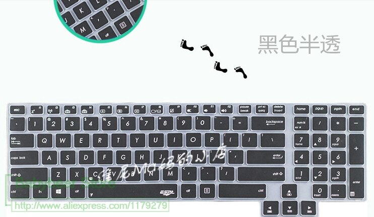 17.3 17 inch laptop Keyboard Protector skin for ASUS Rog G751jt G751jy G751jm GFx72 GFX72vs gfx72vy Gfx72vt GFX71j G752VT G752: black