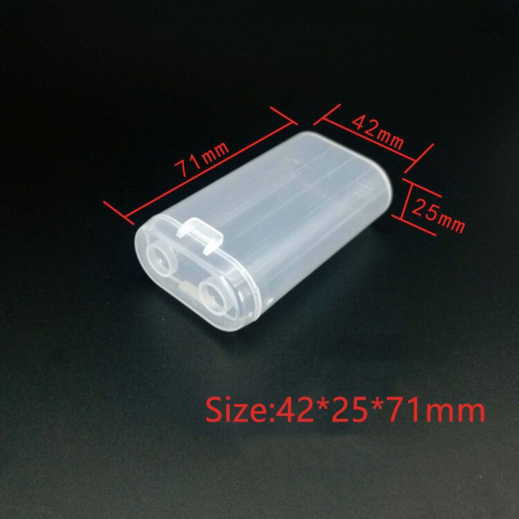 1PC 2X18650 Plastic Battery Box Two Sections 18650 Transparent Storage Box PP Strong Hard Holder Case