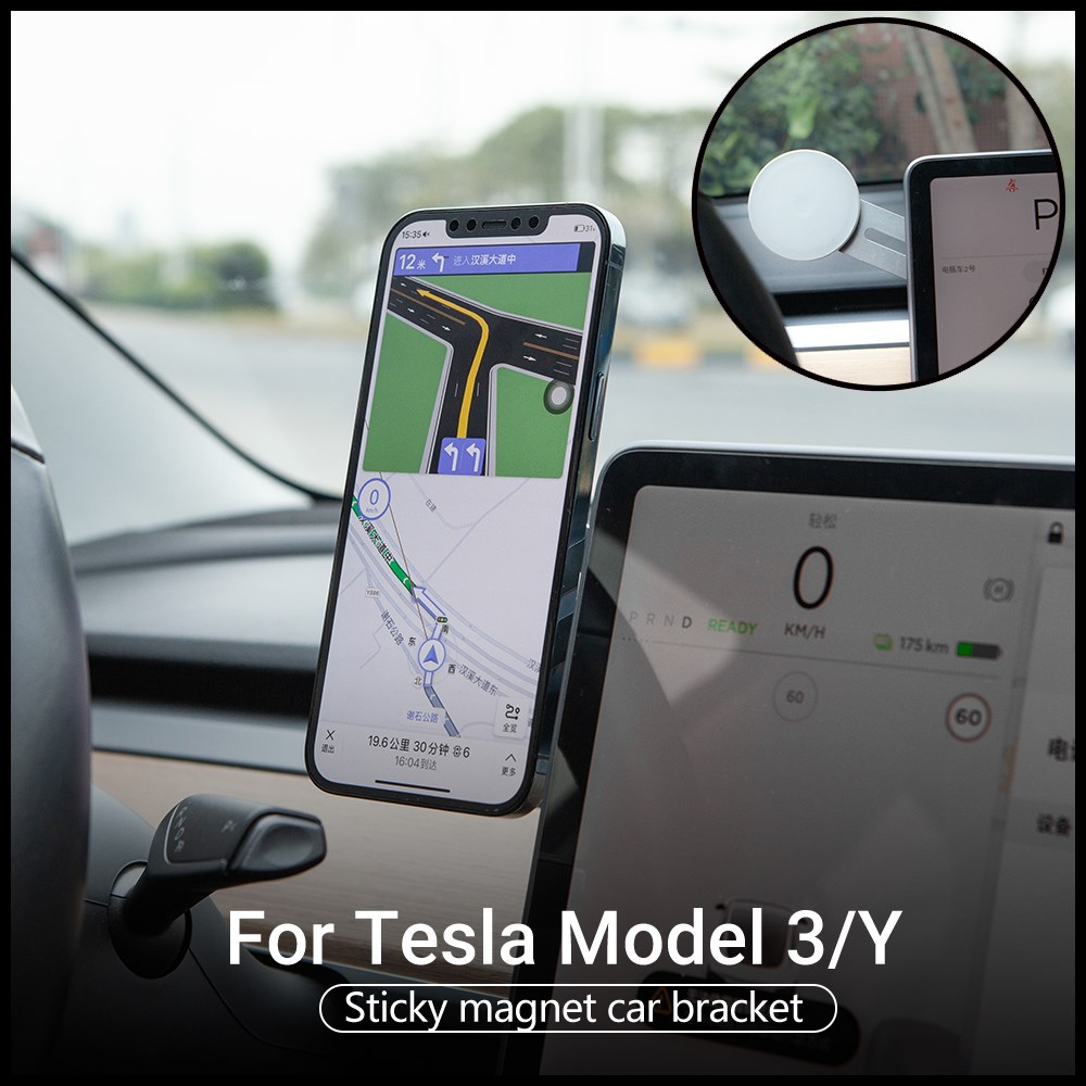Vxvb för tesla modell 3 modell y tillbehör biltelefon pelare mobiltelefonhållare för iphone 12 12 pro 13 13 pro tillbehör