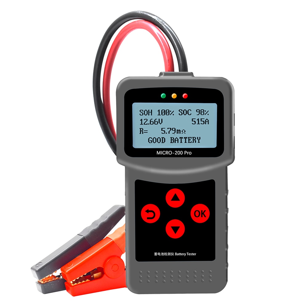 Micro-200 Pro Capaciteit Tester Belasting Analyzer Display 12V Auto Batterij Tester Digitale Cca Bci Ca Mca Iec Batterij Analyzer