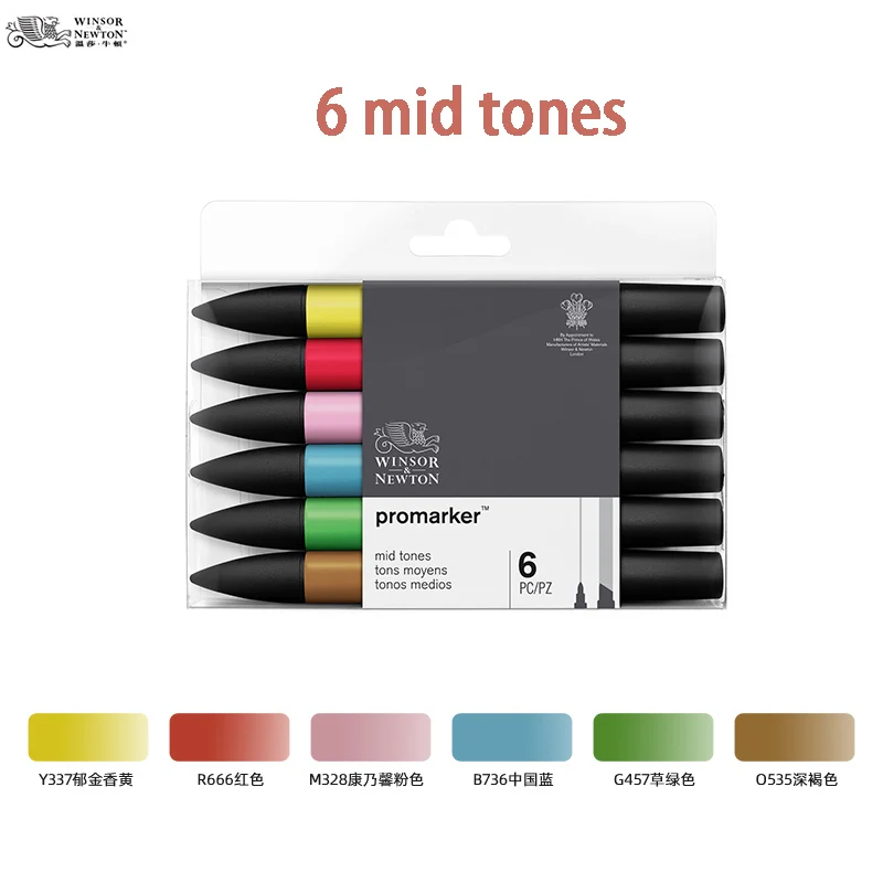 WINSOR & NEWTON Alcohol Based Promarker 6/12/24/48/96 Colors Set Twin/ Double Tip Marker Pens Pro Marker For Artists: Pink