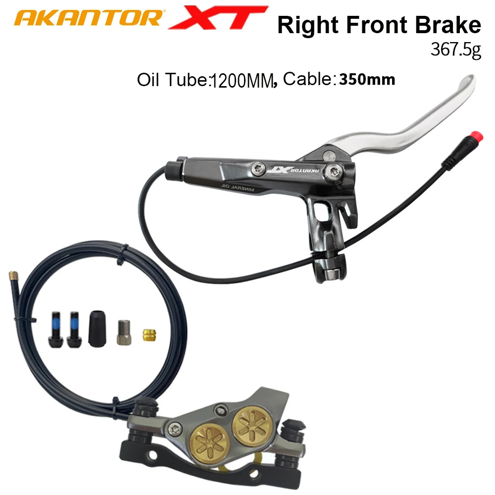 Bicicleta eléctrica plegable XT, freno de disco hidráulico de 4 pistones, frenos de presión de aceite, 950/1850mm, cuatro pistones ultraligeros: Rojo