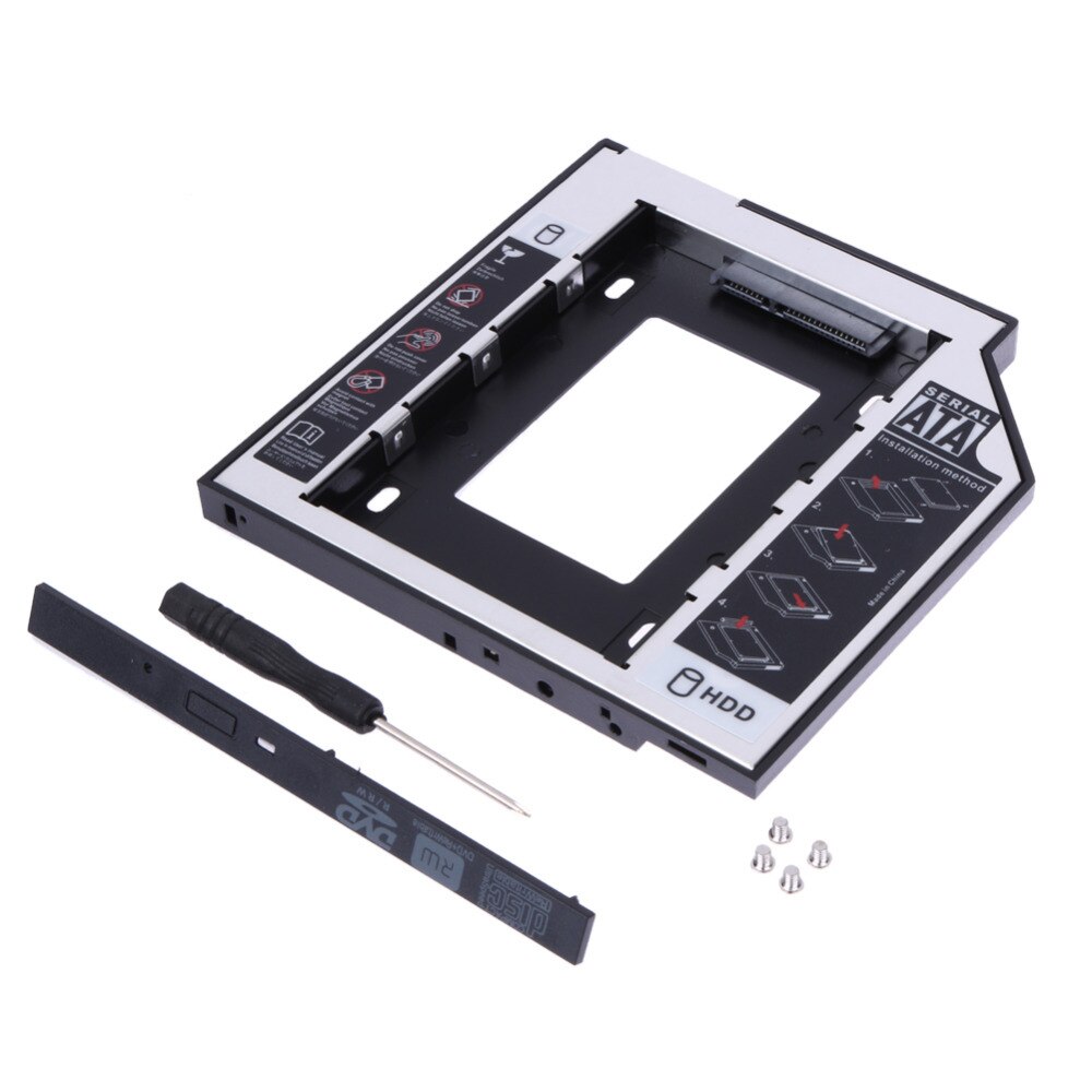 Newst Hard Disk Drive Bay Universal 2.5 2nd 9.5mm Ssd Hd SATA Hard Disk Drive HDD Caddy Adapter Bay For Cd Dvd Rom Optical Bay