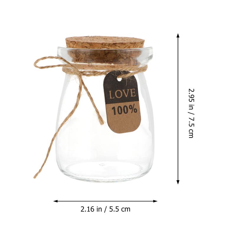 Botellas de cristal para leche con tapa de madera, resistentes al calor, 100ML, 10 Uds.