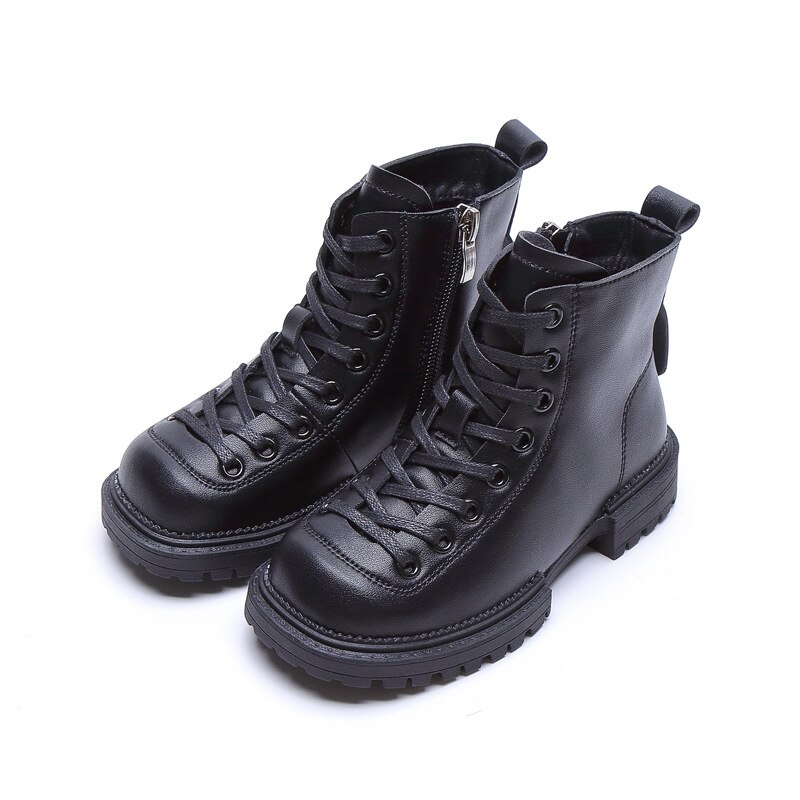 Winter freundlicher Stiefel Baby Mädchen Warme Stiefeletten freundlicher Leder Schuhe Jungen Schwarz Stiefel Schuhe Motorrad Stiefel: 13