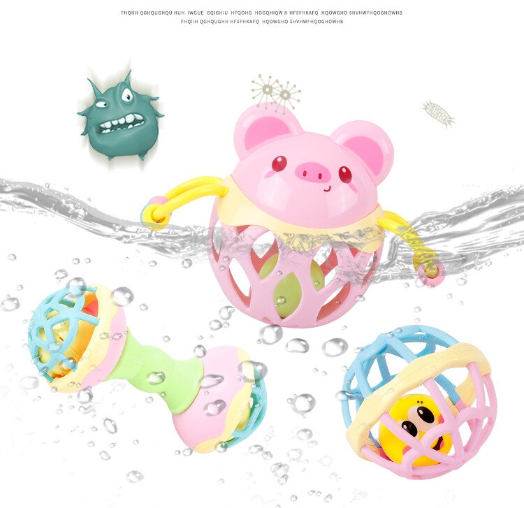 1 pcs Baby Rattles Soft glue DIY Educational Multilateral Rattle Ball With Rattles Baby Hand Catch Ball Toy Teether For Newborn