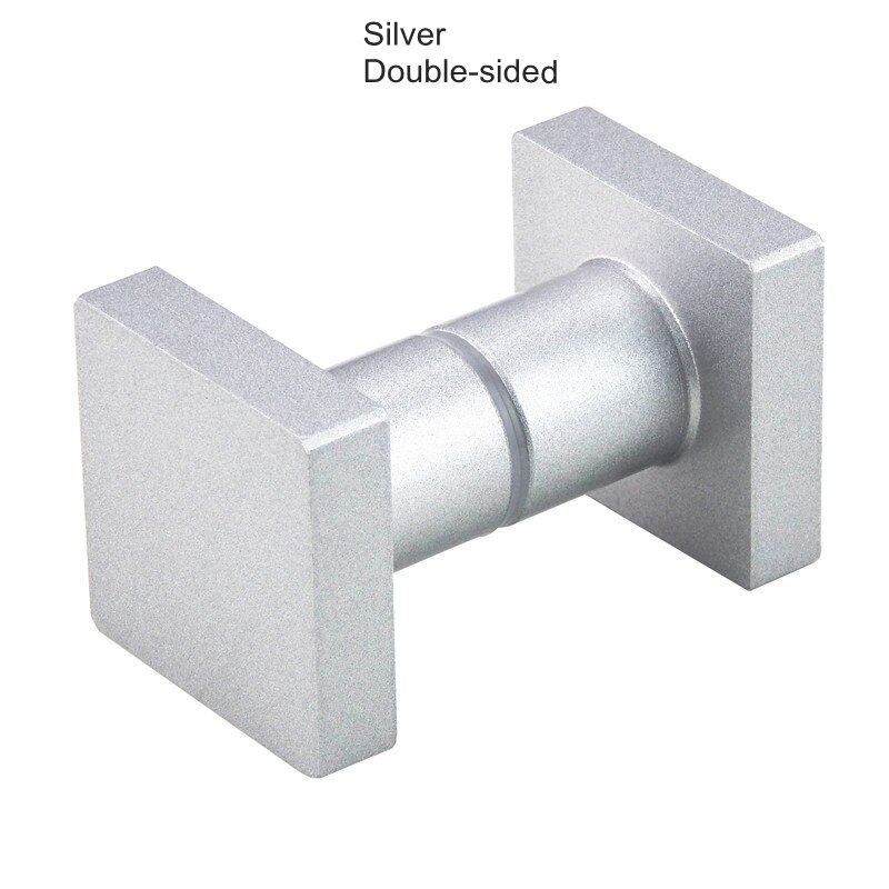 Black Shower Room Glass Door Handle Back-to-Back Frameless Push Sliding Door Solid Bathroom Shower Door Handle Single Hole 6mm: Silver Double-sided