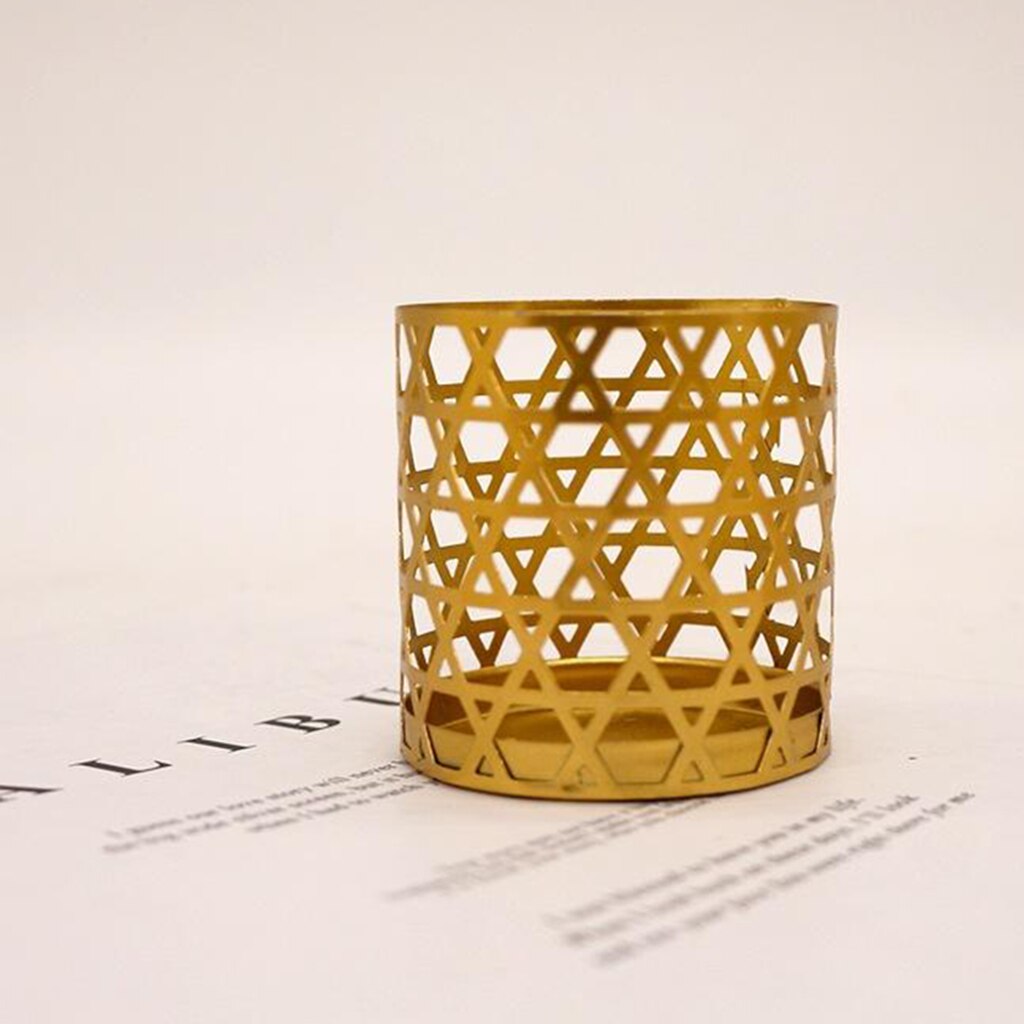 Metal Iron Candle Holder Modern Table Centerpiece for Indoor Outdoor Decor