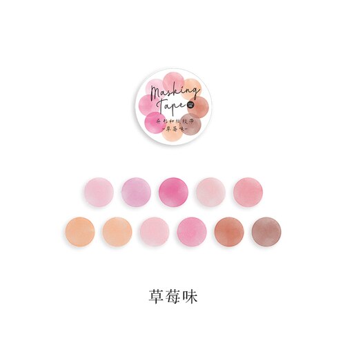 Stickers ronds colorés bonbon pour Scrapbooking, en papier coloré bonbon, ruban de décoration en Washi, papeterie créative pour fournitures scolaires, 100 pièces: 6
