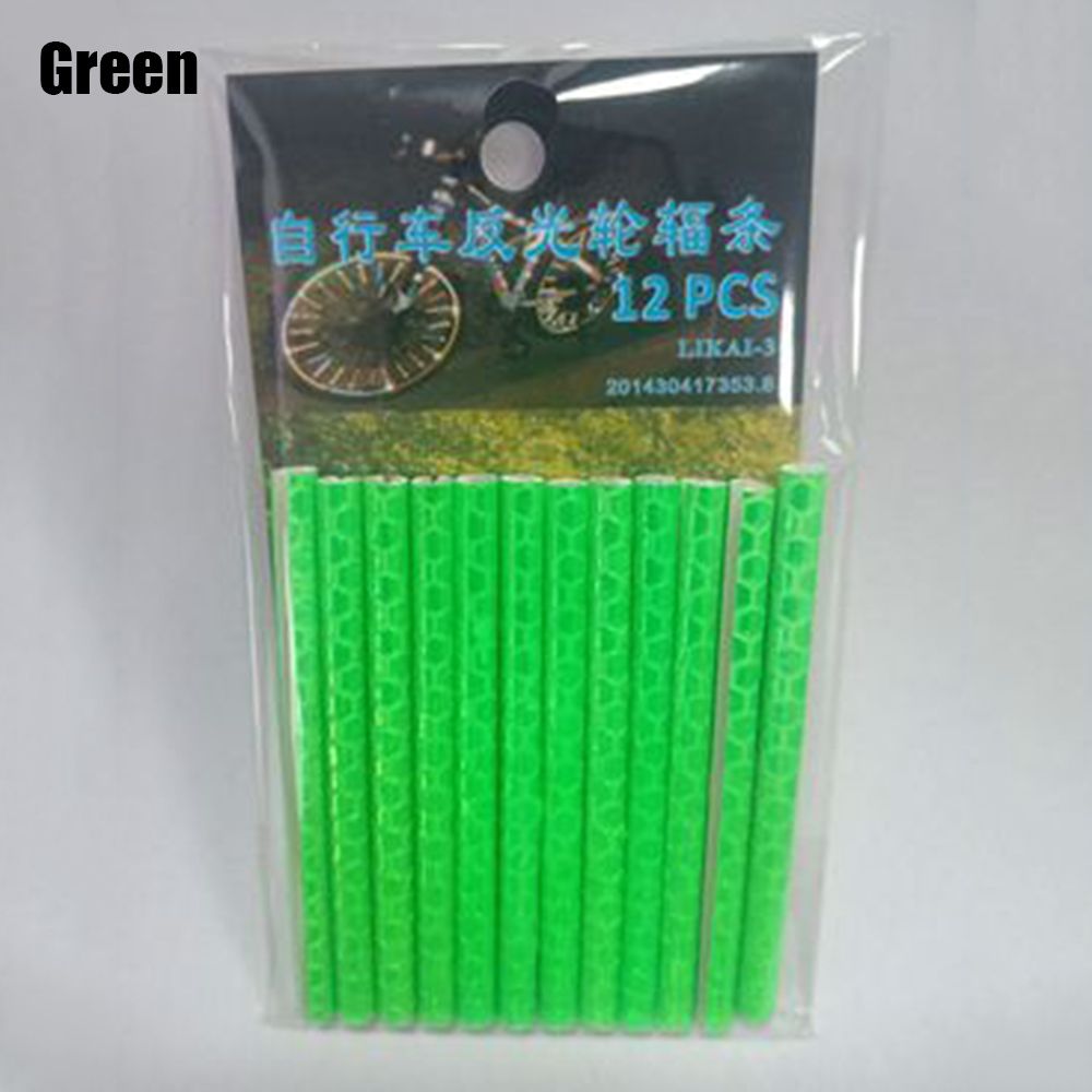Fiets Accessoires Veiligheid Waarschuwingslampje Clip Buis Reflectoren Fiets Lichten Velg Spoke Reflecterende Buizen Clip Op: green