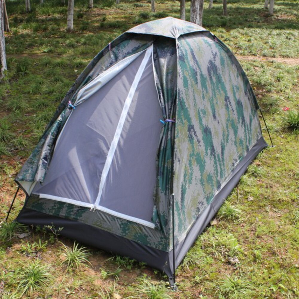 Vandtæt campingtelt digital camouflage pu polyester stof enkeltlagstelt til udendørs rejsevandring 200 x 100 x 100cm x336d