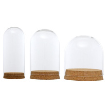 Glas Kuppel Cloche Abdeckung Holz Kork Basis Microlandscape Halfter Glocke Krug Für DIY Blume Pflanzen Vase Tisch Ornamente Hause Dekoration