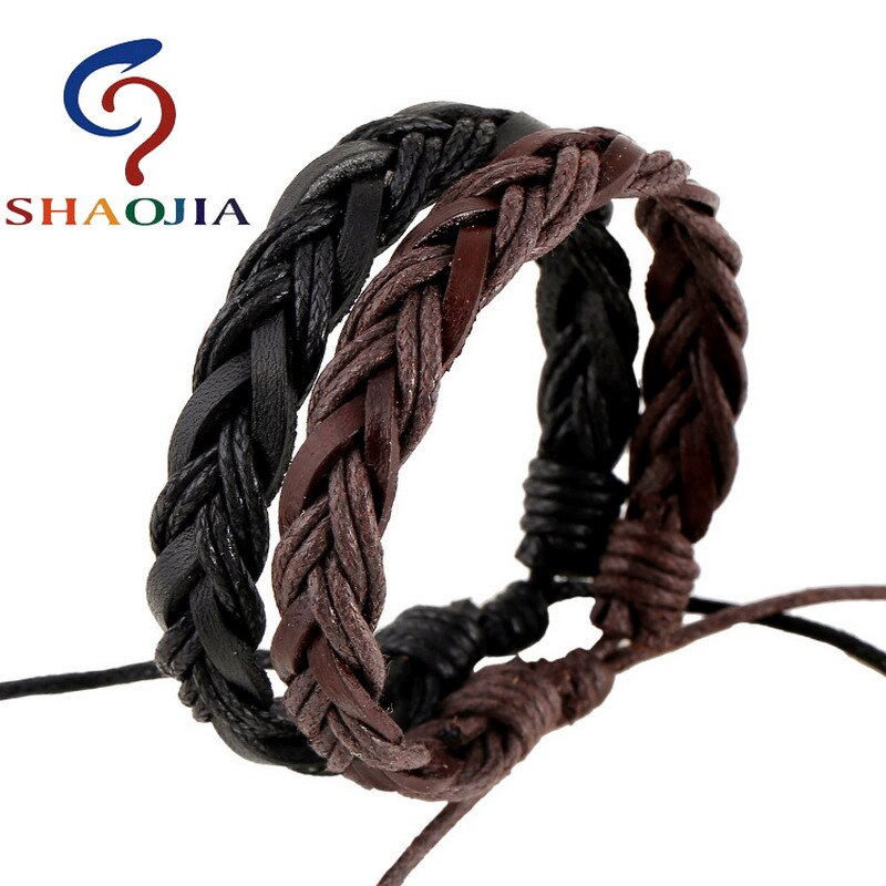 Gute Preis! Frauen Männer Armbänder Reine Hand Weben Leder Armband Einstellbar Armband Männer Schmuck