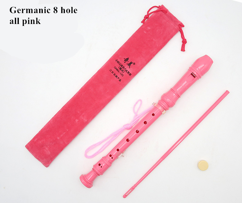 Chinese Recorder gaita 6/8 hole Soprano Germanic vertical flute C Key Music Instruments Clarinet flauta dulce funda flauta dulc: G 8 hole all pink