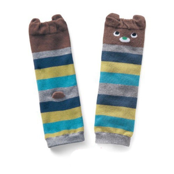 Cartoon Air Conditioning Baby Leg Warmers Baby Boys Girls Toddler knee-length Striped Leg Warmer Y13: Coffee