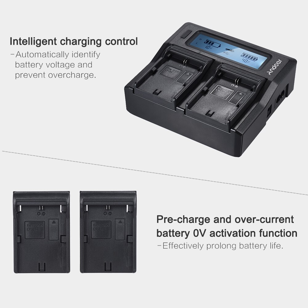 Andoer Lp-e6 Dummy Battery Adaptador Acoplador Usb-c Dr-e6 D | Cuotas sin interés