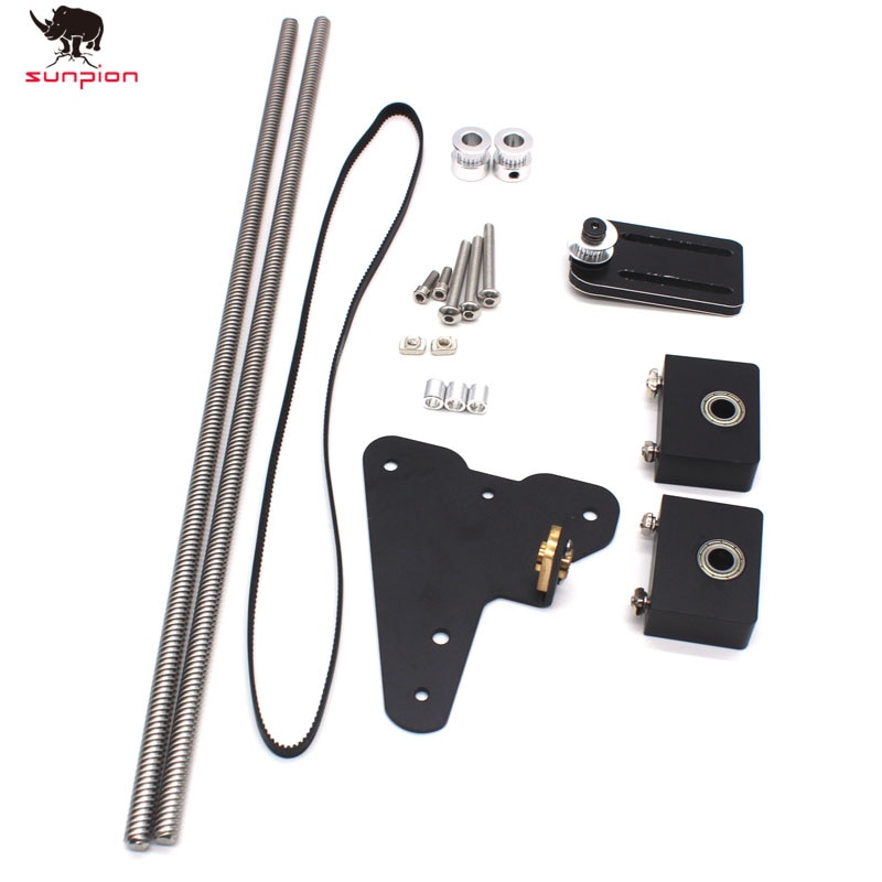 3D Printer Part Dual Z axis Upgrade Kit Dual Z Tension Pulley Set For Creality CR10/Ender-3 3D Printer Single Motor Dual Z-axis