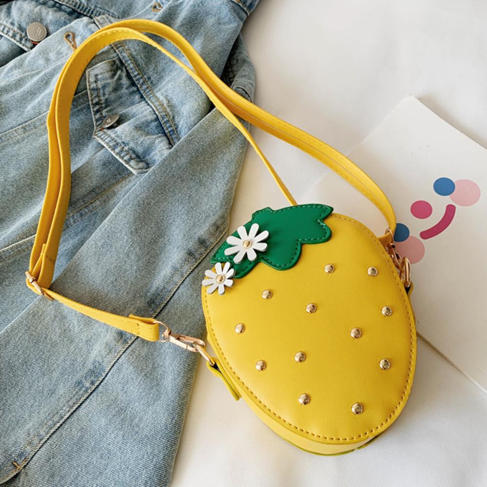 Morango dos desenhos animados crossbody saco meninas bonito morango carta mensageiro saco crianças pequenas bolsas de ombro #20: YELLOW