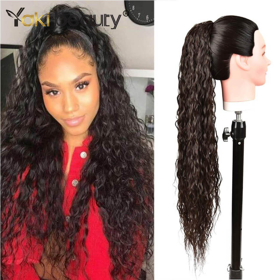32'' Ponytail Synthetic Hair Extension 140g Tail On An Elastic Band Curly Locks Hair YAKI BEAUTY For Women