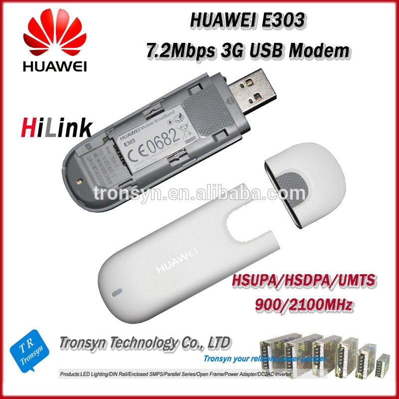 Originele Unlock 7.2 Mbps HSDPA HUAWEI E303 3G HSDPA USB Modem En HiLink USB Modem Ondersteuning 2100 Mhz