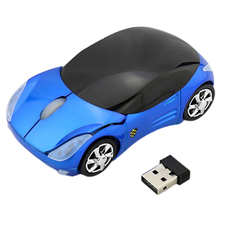 Wiederaufladbare 2 Wireless Gaming Mäuse mit USB Empfänger Bunte Auto Tragbare Maus für Laptop PC Computer R1WC Wholesalse: Blau