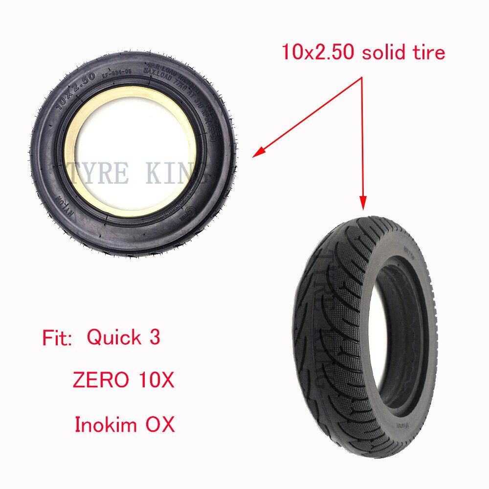Neumático sólido 10x2,50, neumático inflable a prueba de explosiones para Scooter, Balance de conducción, bicicleta, vehículo eléctrico, neumático a prueba de pinchazos