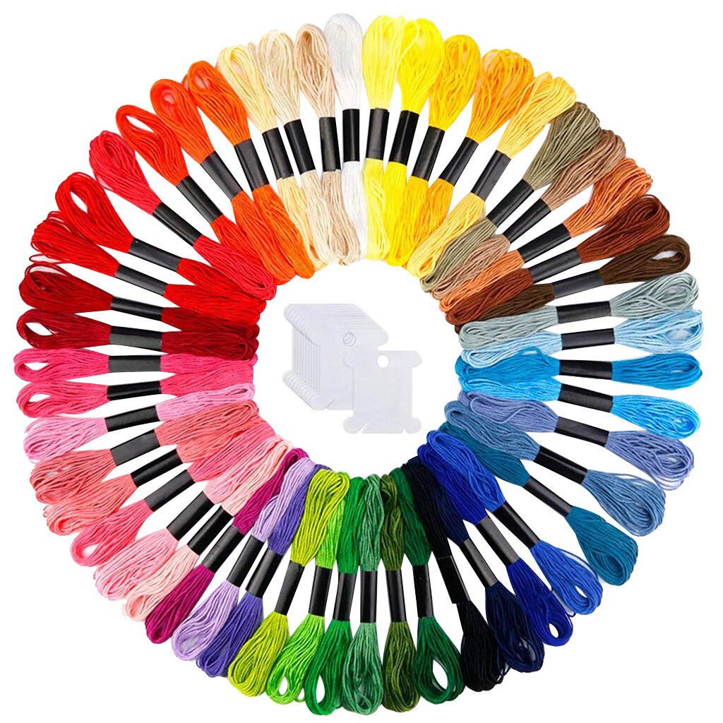 50 Stuks Multi-Kleur Kruissteek Floss Regenboog Kleur Borduurgaren Floss Naaigaren Voor Vrouwen Diy Naaien Tool: Default Title