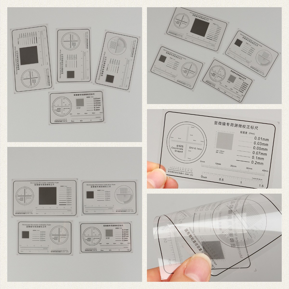 Regla suave, microscopio, micrómetro, calibración, línea deslizante, ancho, herramienta de medición del diámetro de partículas, medidor de punto de película de alta precisión