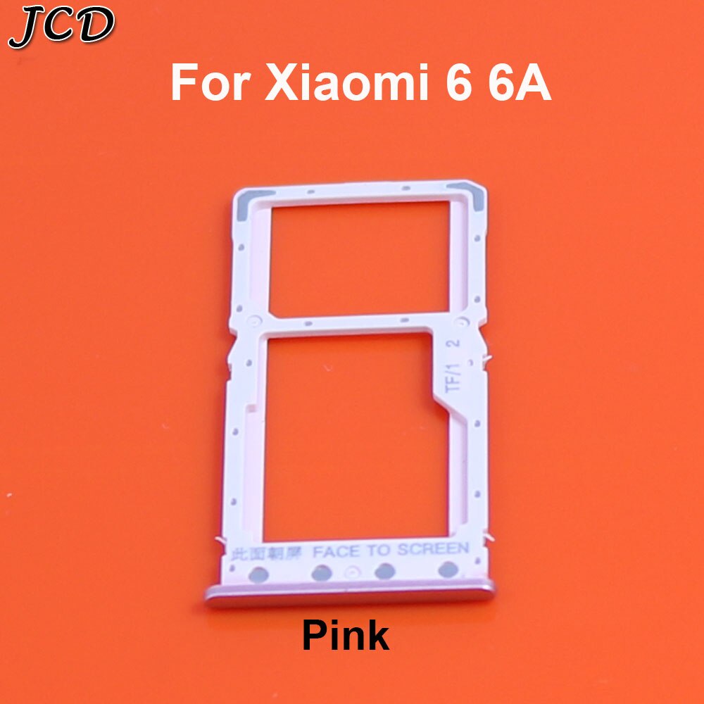 JCD For Xiaomi Redmi 6 6A Micro Sim Card Holder Slot Tray Replacement Adapters blue gray gold pink: Pink
