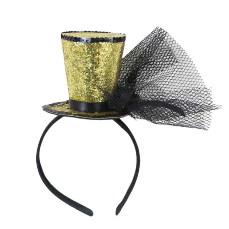 Slør top hat fascinators hårbøjle tehat til piger børn vintage pilleæskehat tehat fascinators halloween: Lysegrøn