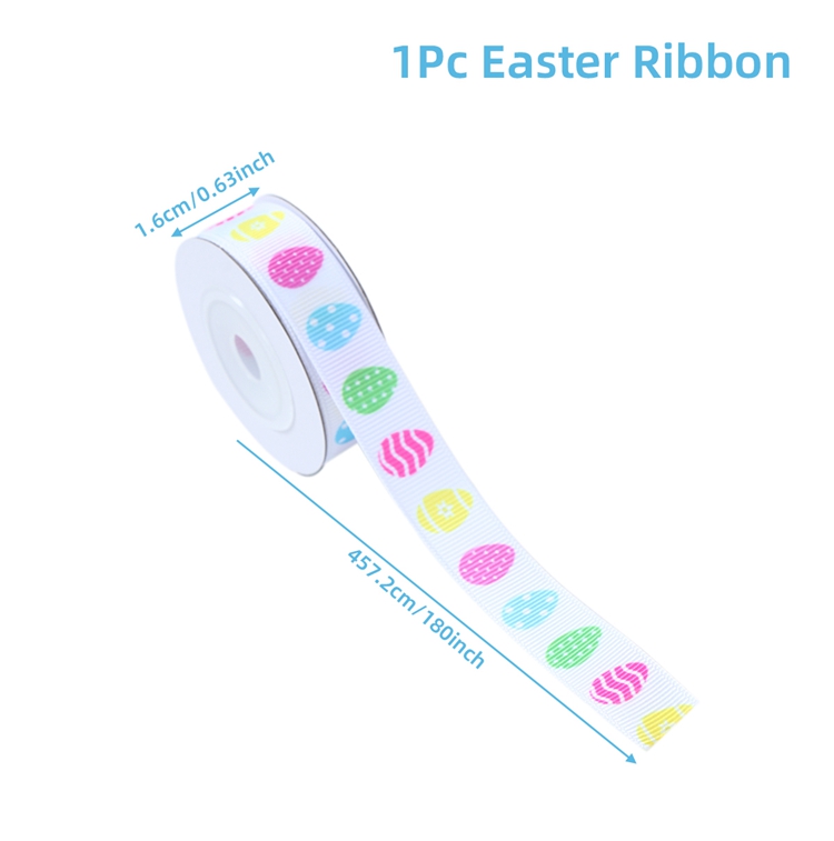 Vrolijk Pasen Lint Paasdecoratie 2025 voor thuis Polyester Cadeaupapier Lint DIY Ambachten Vrolijk Pasen Feestartikelen: Mintgroen