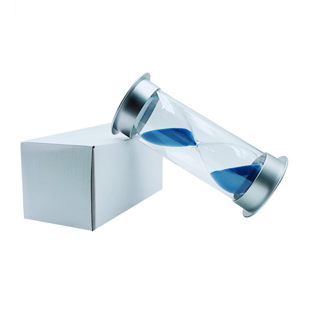 Blå plastik sandglas timeglas sand ur timere desktop ornament tid nedtælling 60 minutter