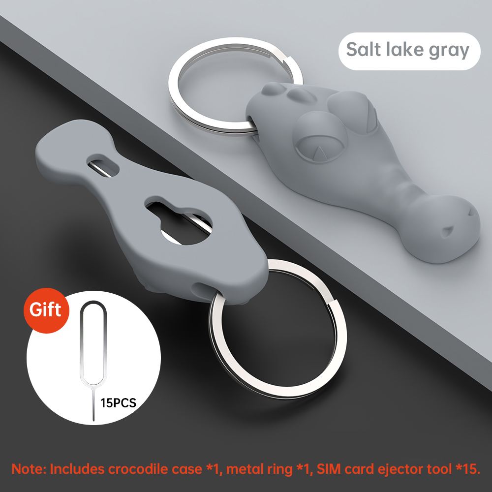 15PCS SIM-kaart verwijderen Naald Pin & Anti-verloren Lade Charme Sleutelhanger Split Ringen Telefoon SIM TF-kaart Opbergdoos Ejecter Tool Naald: Zilver
