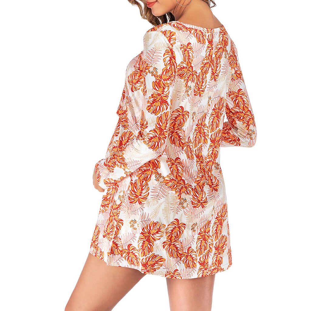 Maternity dresses casual Sexy Round Pregnant O-Neck Print Long Sleeve Lactation Maternity Dress L1220