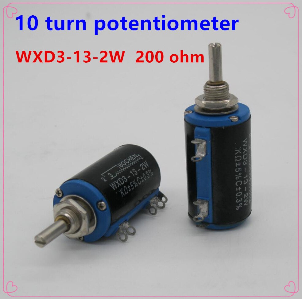10 pz WXD3-13-2W Albero Dia 220 ohm Rotativo Multigiro Potenziometro 10 ruotare il potenziometro 10 potenziometro anello laterale