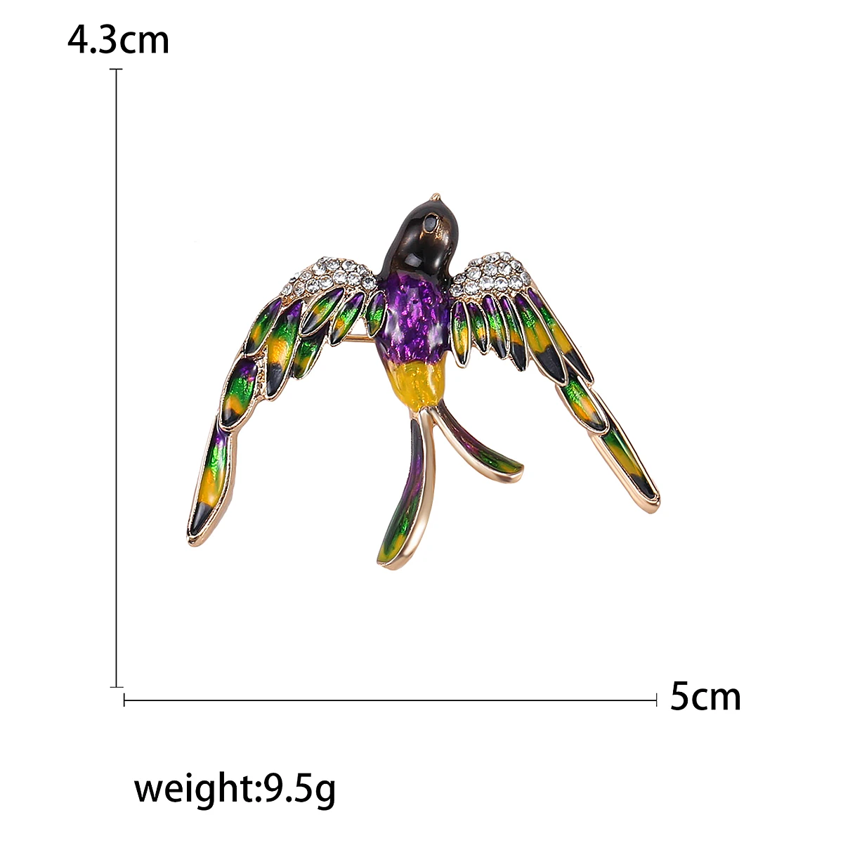 Emaille Vogel Broches voor Vrouwen Strass Zwaluw Pins Sparrow Badge Office Party Vriend Accessoires: Licht Geel Kleur