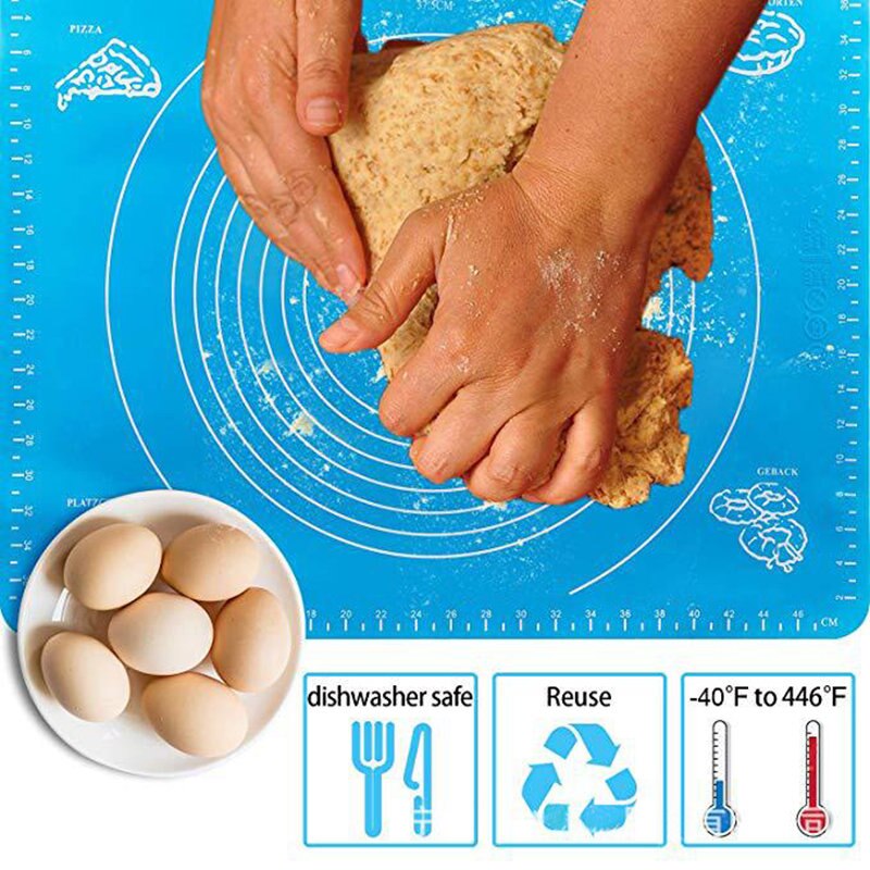 Tapete para massa de silicone 50*40cm, esteira para amassar massa, ferramenta de cozinha antiaderente, placa de bolo, grande temperatura alta almofada para massa, utensílio de cozinha