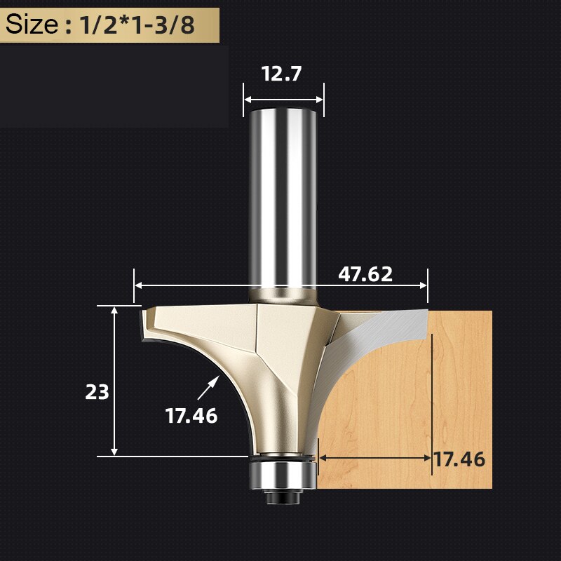 Carbide Corner Round Over Router Bit with Bearing for Wood Tungsten Carbide Milling Cutter CNC End Mill Woodworking Tool Cutters