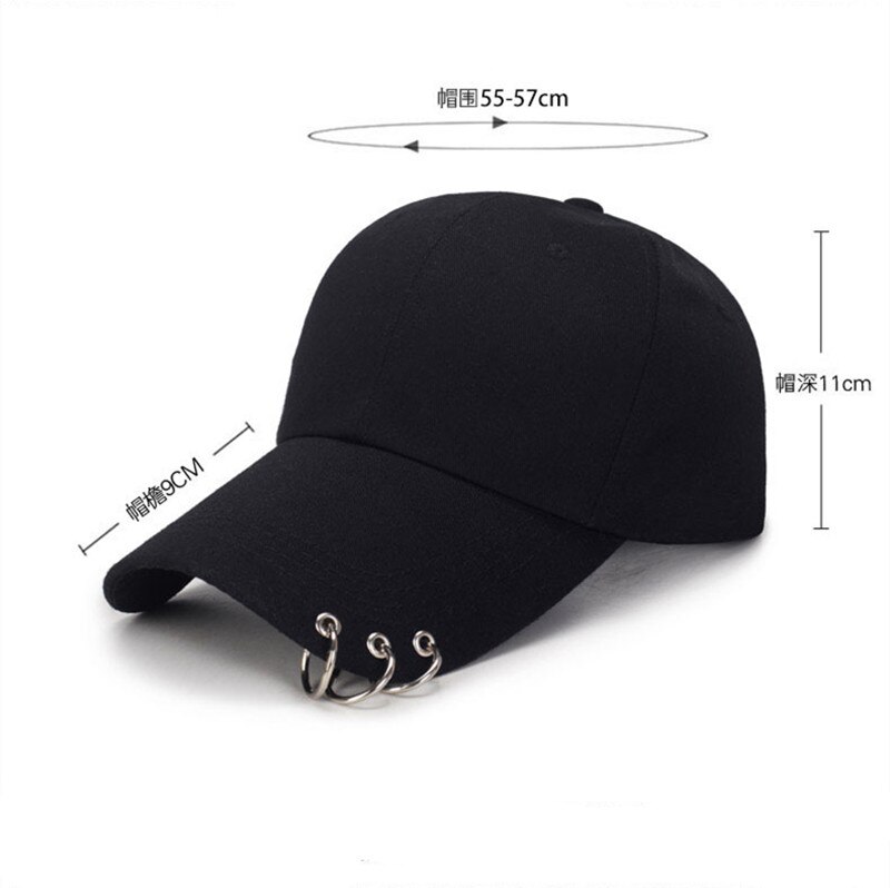 1Pcs Verstelbare Baseball Hoed Met Ring Outdoor Sport Zon Cap Voor Vrouwen Mannen Mode Snapback Hoeden